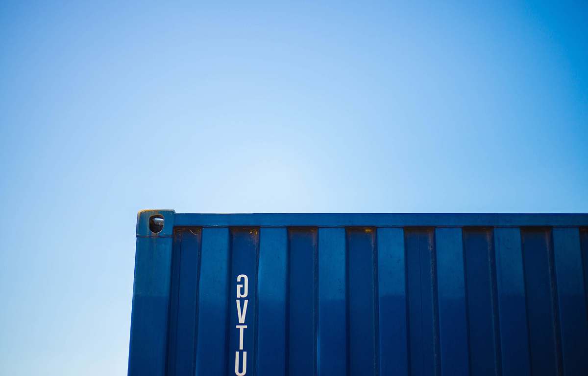 shipping container blue intermodal container saint-tropez